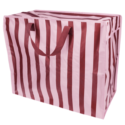 Saco jumbo - Riscas rosa e castanho