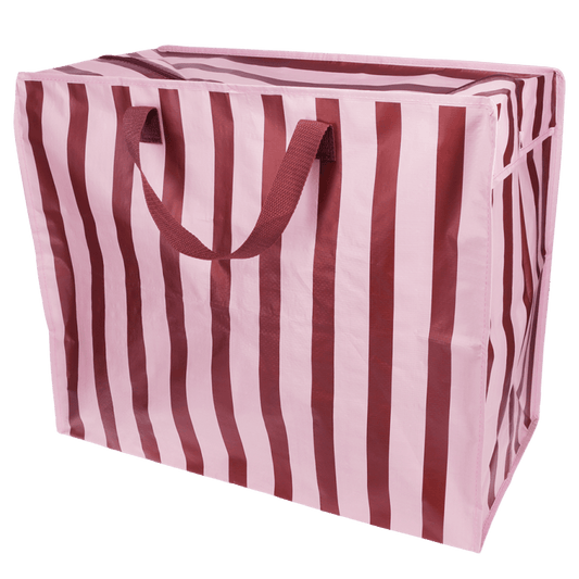 Saco jumbo - Riscas rosa e castanho