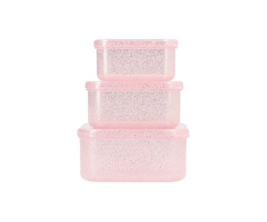 Caixas conj. 3 glitter rosa claro