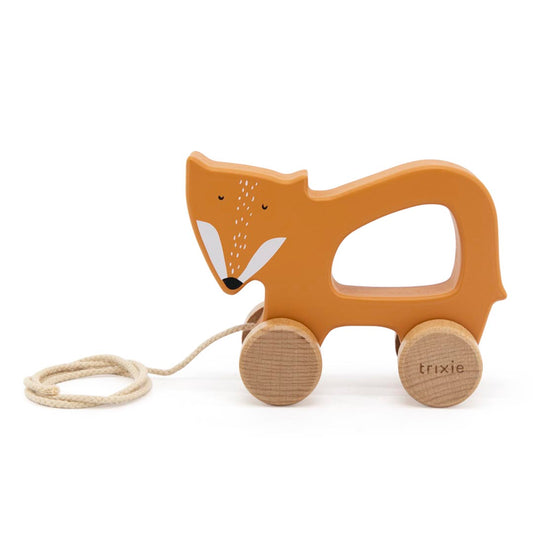 Brinquedo de puxar - raposa laranja
