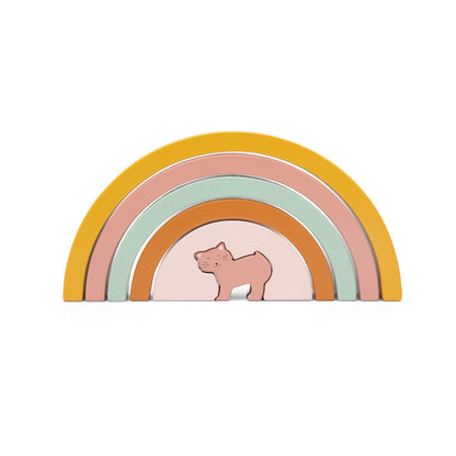 Arco-íris de madeira para empilhar - Gato