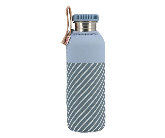 Garrafa metálica riscas azul 750ml