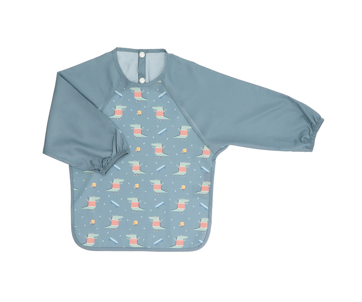 Babete mangas - crocodilo azul