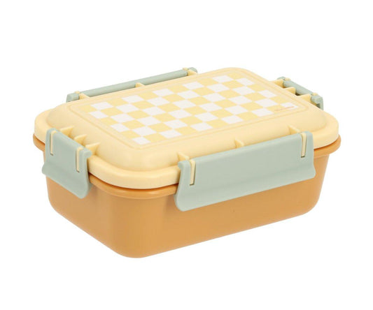 Caixa almoço xadrez amarelo