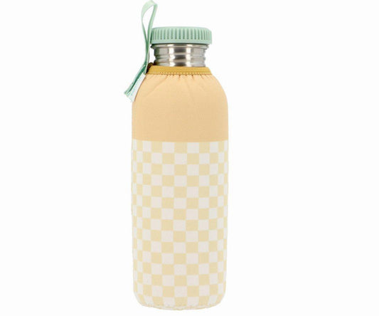 Garrafa metálica xadrez amarelo - 750ml