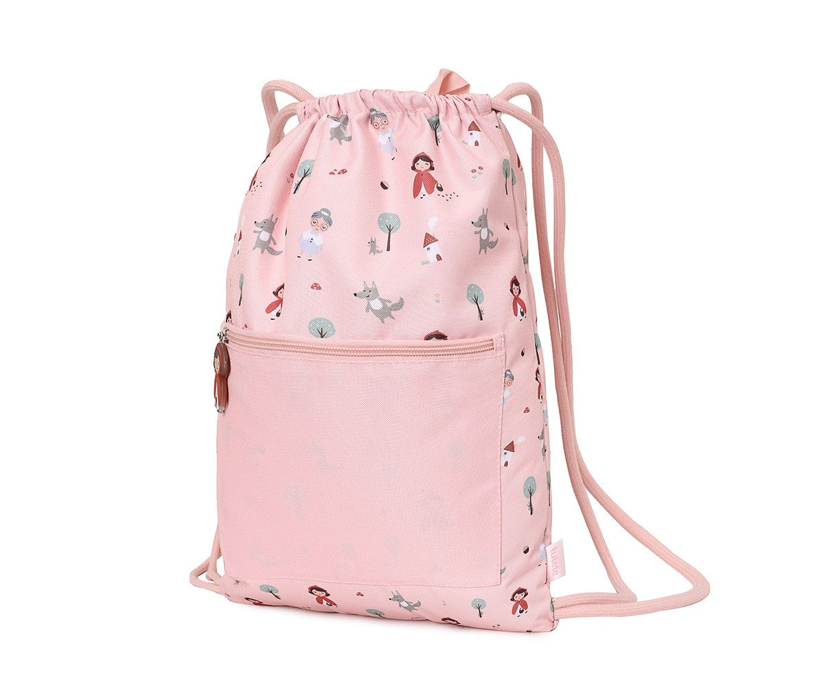 Mochila cordões capuchinho vermelho