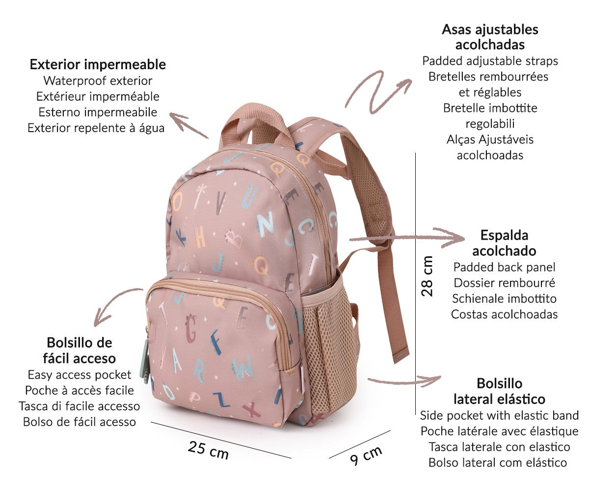 Mini mochila letras