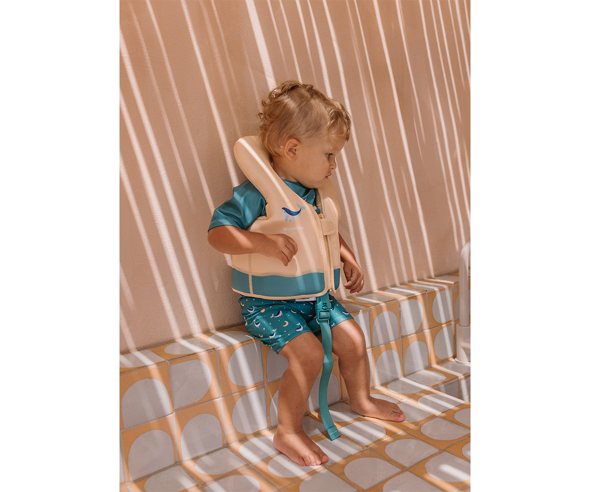Colete de aprendizagem - Baleia Teal (1-2anos)