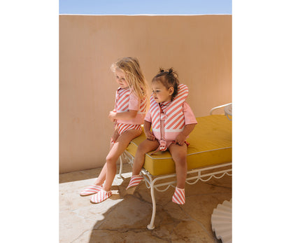 Colete de aprendizagem - Riscas Rosa (1-2anos)