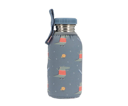 Garrafa metálica - crocodilo azul - 500ml