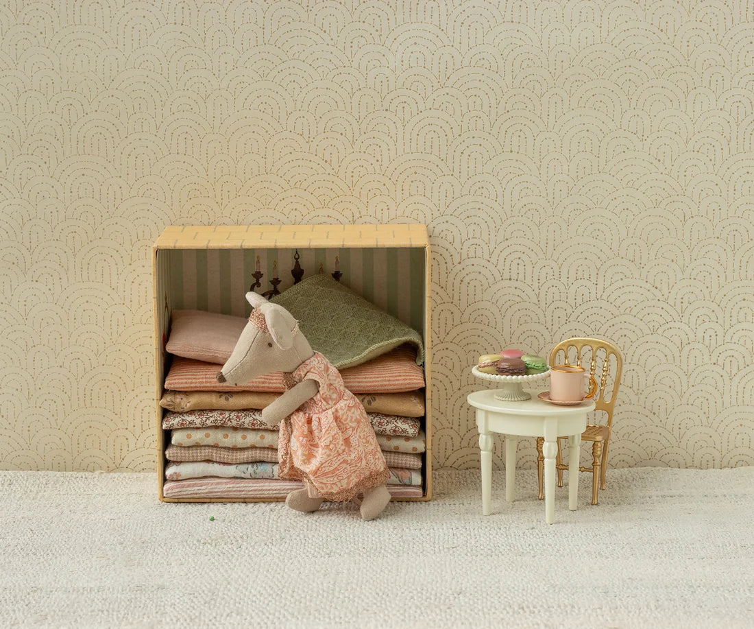 Mesa de apoio vintage, Rato - Off-White