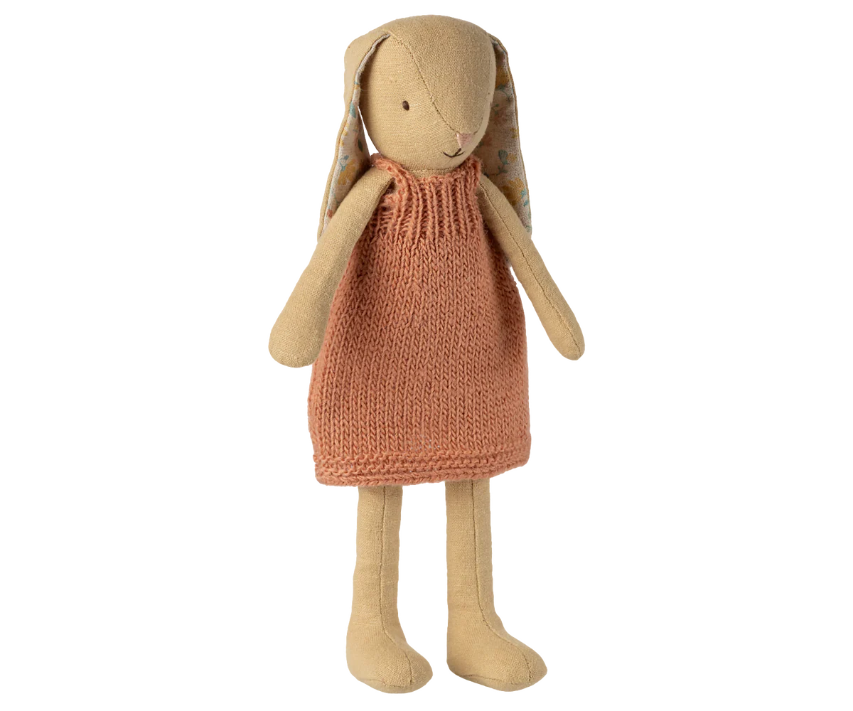 Coelhinho, Tamanho 2 – Amarelo torrado – Vestido de malha