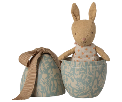 Ovo da Páscoa com Coelhinho Micro, Pequeno – Azul Dusty