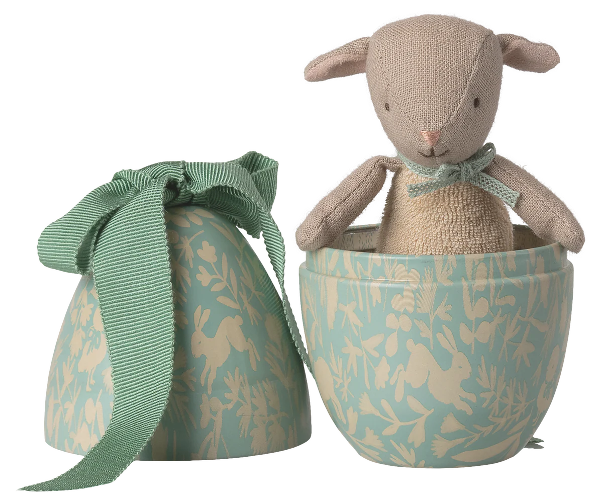 Ovo da Páscoa com Cordeirinho Micro, Pequeno – Menta Dusty