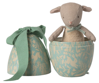 Ovo da Páscoa com Cordeirinho Micro, Pequeno – Menta Dusty