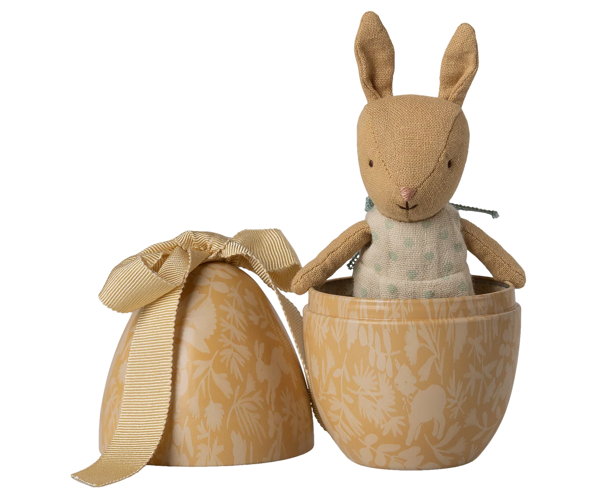 Ovo da Páscoa com Coelhinho Micro, Pequeno – Amarelo creme