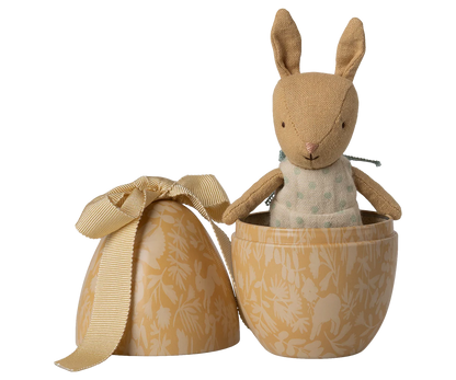 Ovo da Páscoa com Coelhinho Micro, Pequeno – Amarelo creme