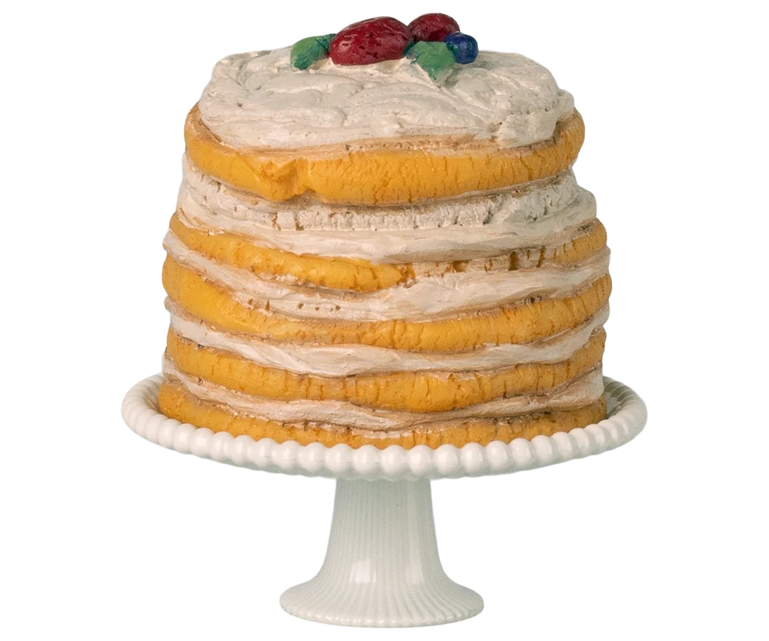 Bolo de festa e suporte para bolo, Rato - Branco