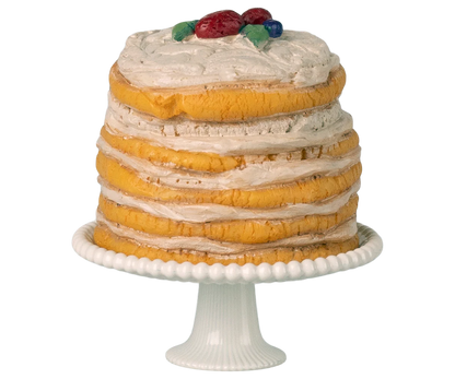 Bolo de festa e suporte para bolo, Rato – Branco creme