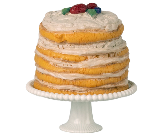Bolo de festa e suporte para bolo, Rato – Branco creme
