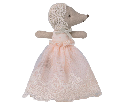 Ratinha bebé com roupa de festa – Rosa pastel
