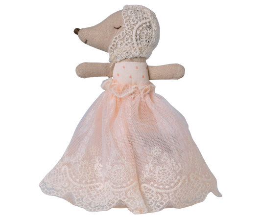 Ratinha bebé com roupa de festa – Rosa pastel
