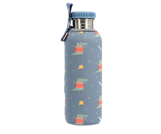 Garrafa metálica - crocodilo azul - 750ml