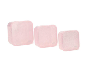 Caixas conj. 3 glitter rosa claro