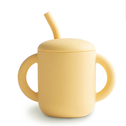 Copo silicone com palhinha - pale daffodil