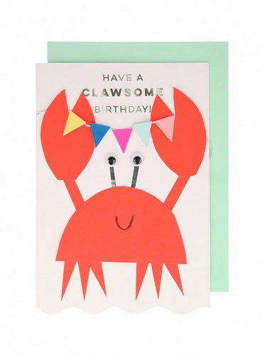 Cartão aniversário caranguejo