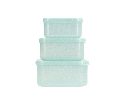 Caixas conj. 3 glitter turquesa