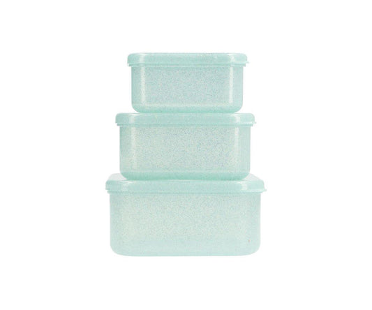 Caixas conj. 3 glitter turquesa
