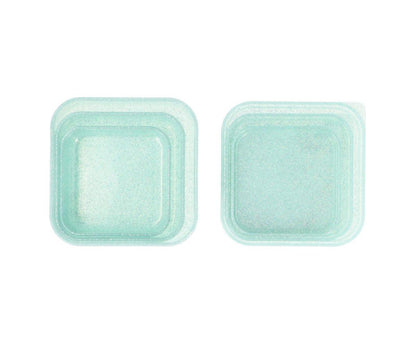 Caixas conj. 3 glitter turquesa