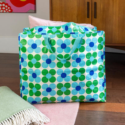 Saco jumbo blue and green daisy
