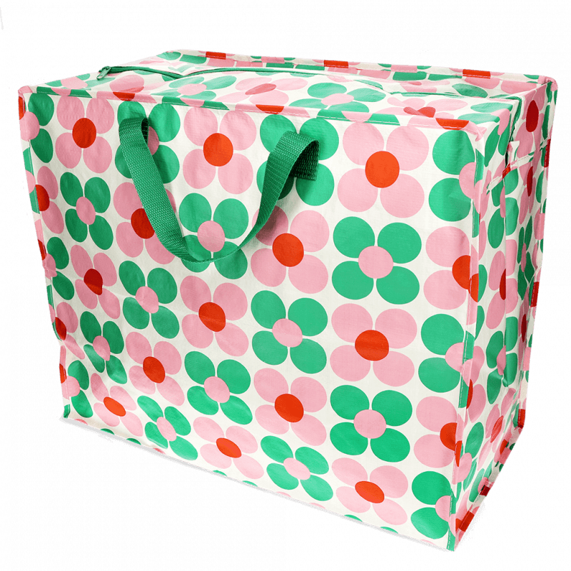 Saco jumbo pink and green daisy