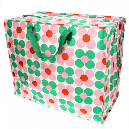 Saco jumbo pink and green daisy