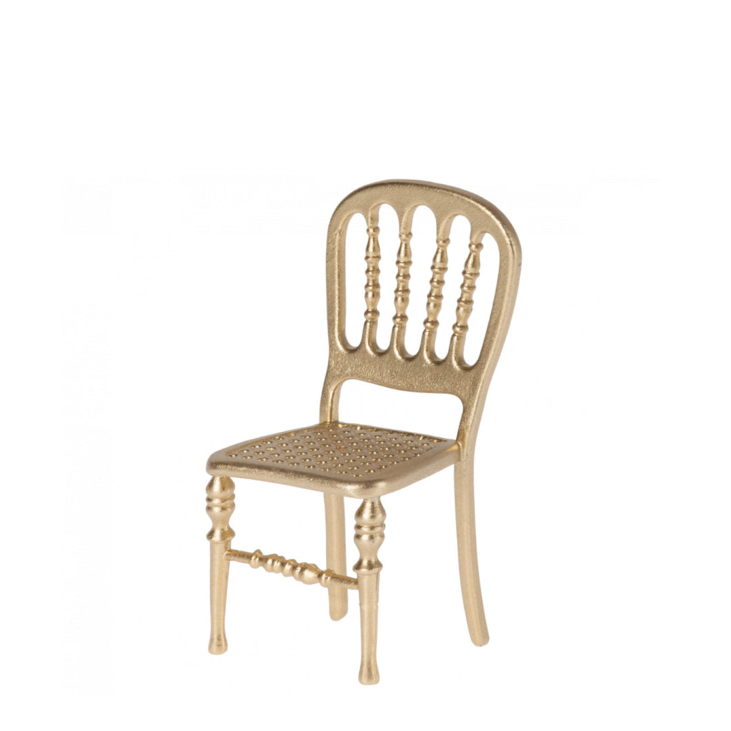 Cadeira metal dourada miniatura