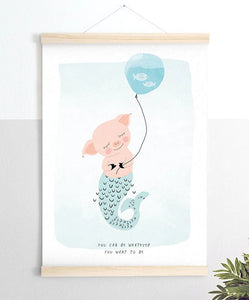 Pig mermaid ilustração