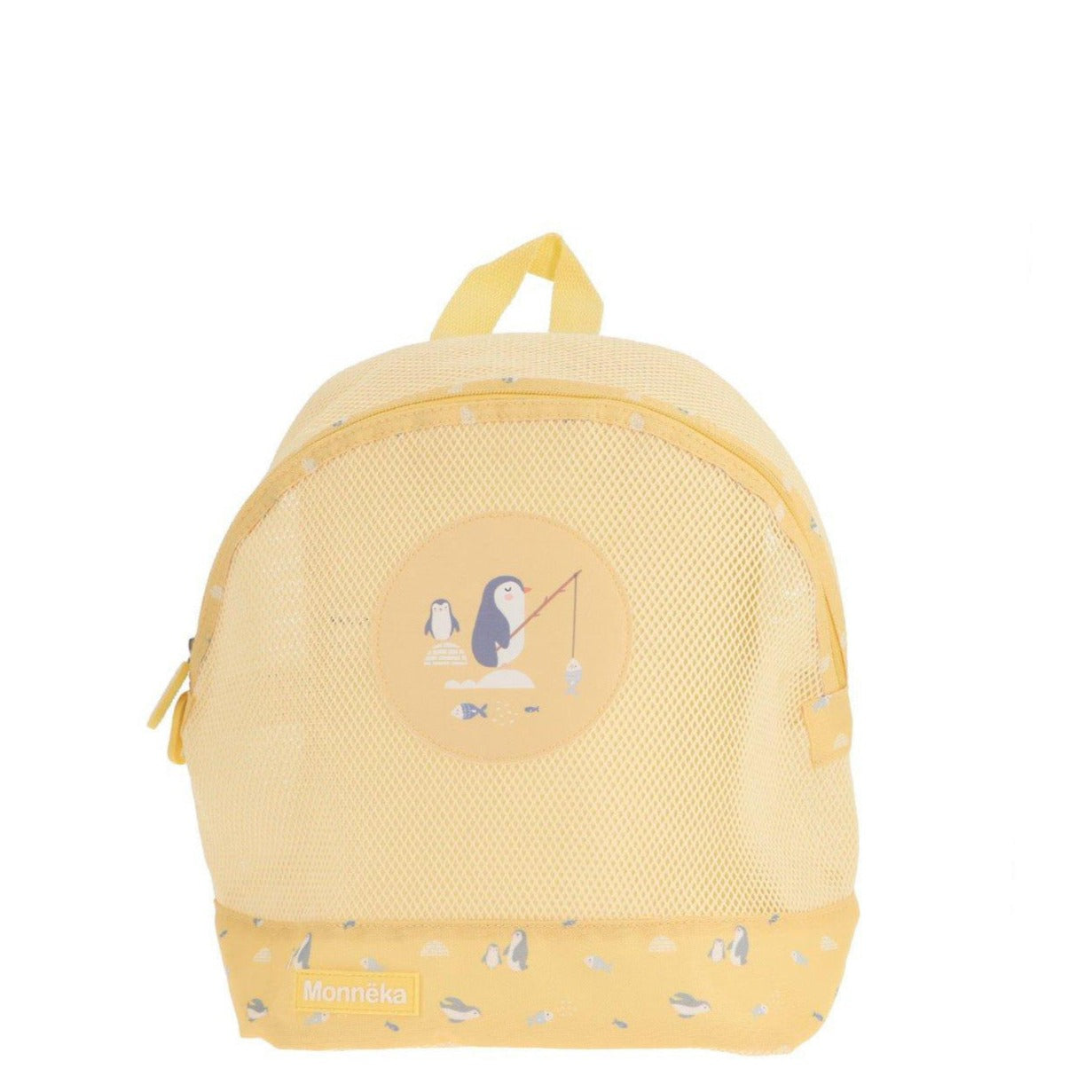 Mochila de rede pinguim amarelo