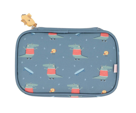 Necessaire pequeno crocodilo azul