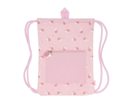 Mochila cordões unicórnio
