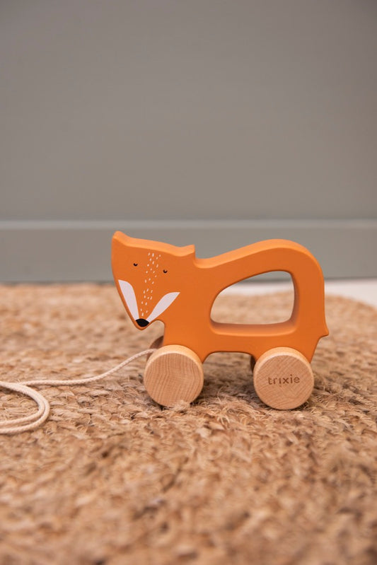 Brinquedo de puxar - raposa laranja