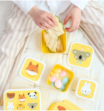 Caixas conj. 4 animais amarelo