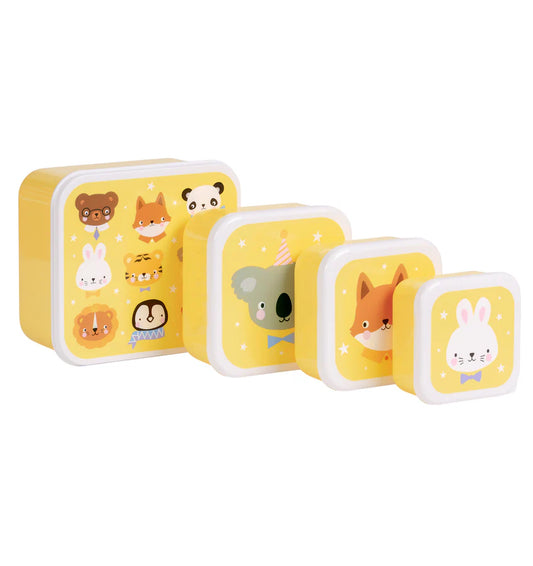 Caixas conj. 4 animais amarelo