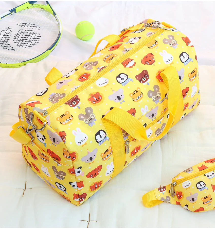 Saco desporto animais amarelo