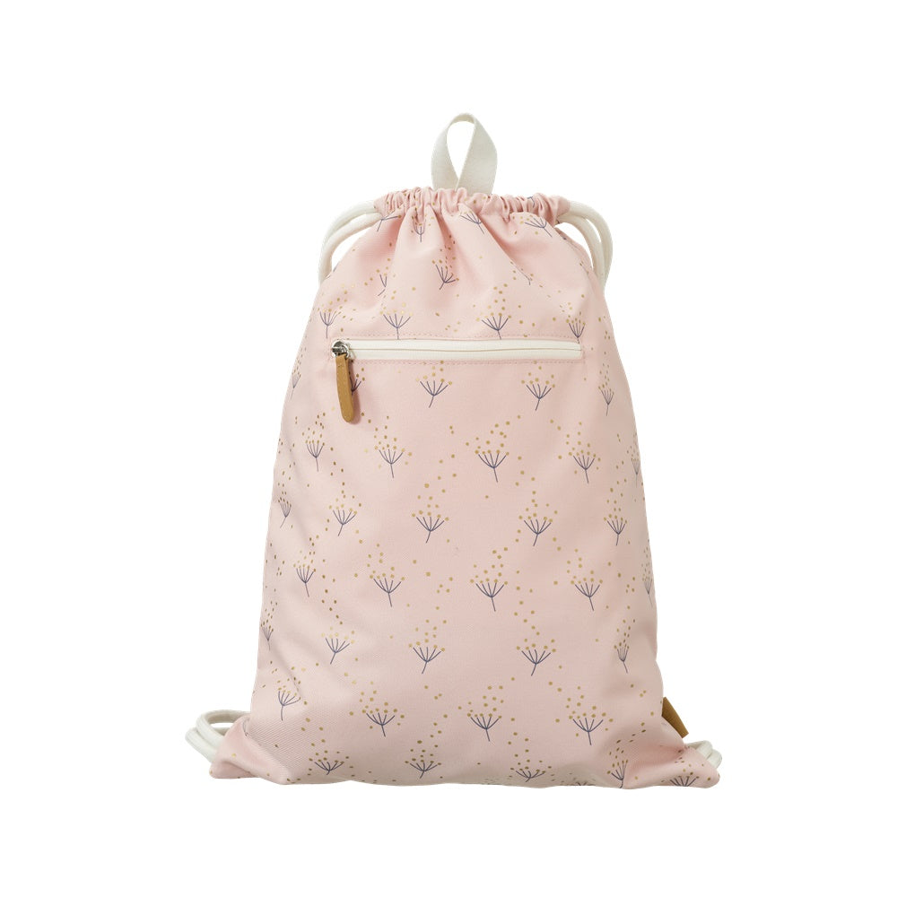 Mochila cordões rosa dente leão