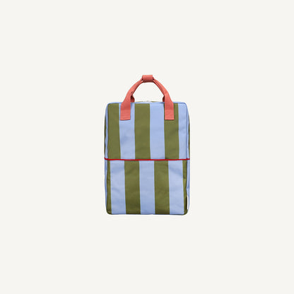 Mochila grande riscas verde/azul