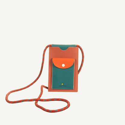 Bolsa telemóvel laranja/verde