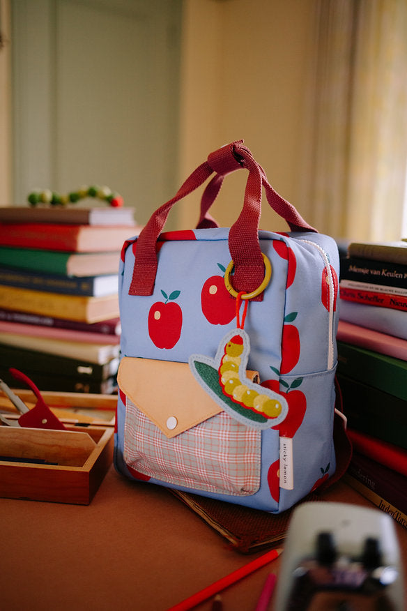 Mochila pequena maças envelope xadrez