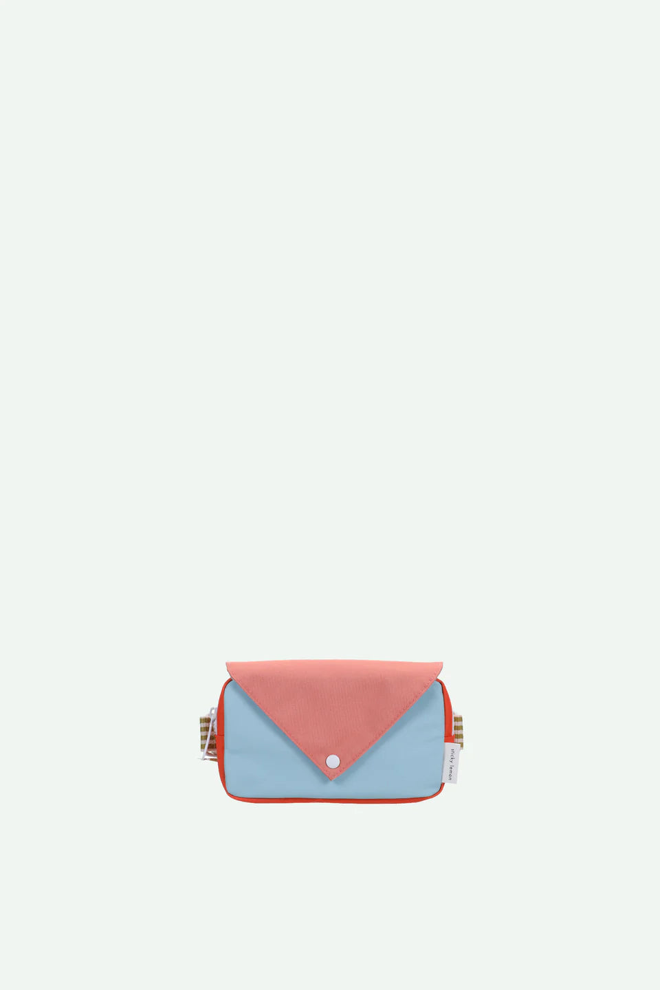 Bolsa cintura pequena envelope azul e rosa